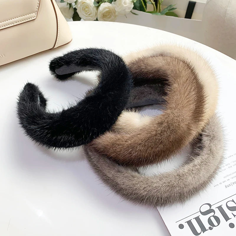 Cozy Luxe Fur Headband – Elegant Winter Warmth Women's Accessories