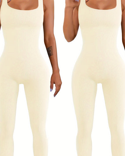 Women's Suspender Tank Top Tights Beige beige