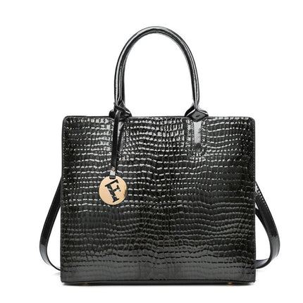Women’s PU Leather Handheld Crossbody Bag Black Crossbody Bag