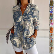 Women’s Floral Stand‑Collar Shirt Shirts