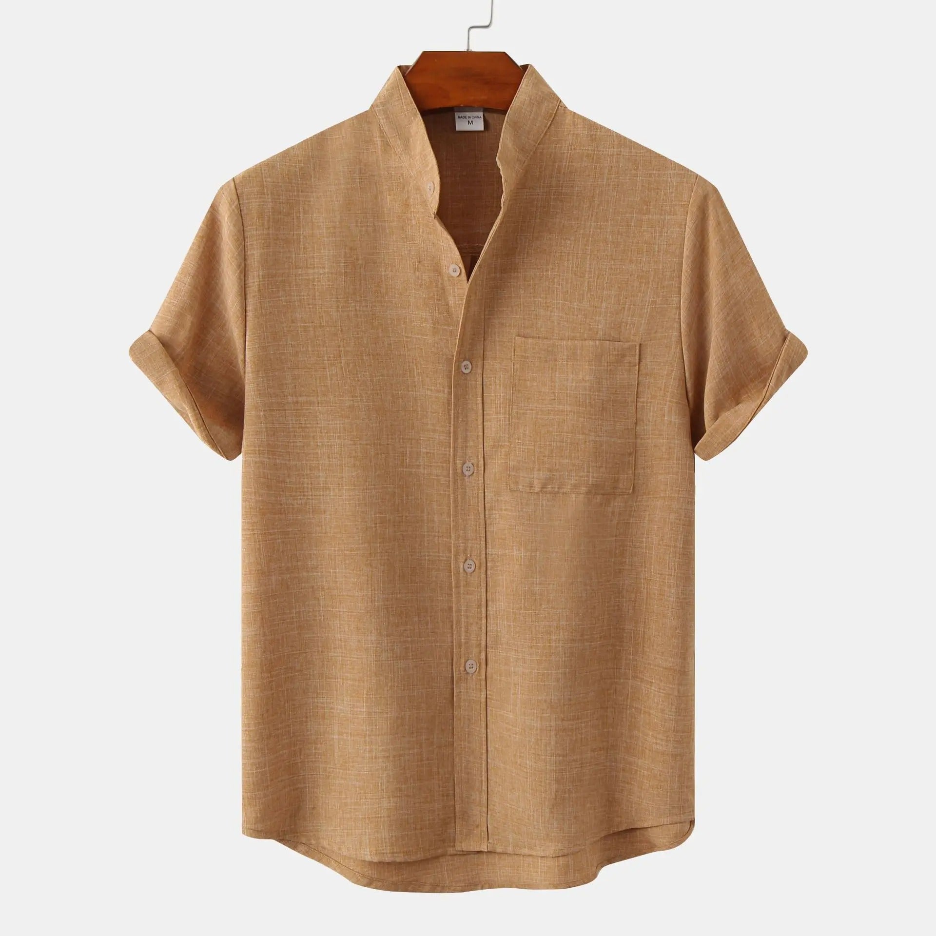 Solaro Short Sleeve Summer Shirt Brown Shirts