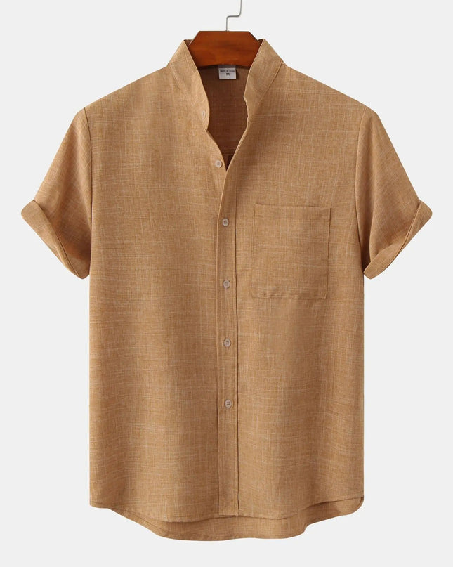 Solaro Short Sleeve Summer Shirt Brown Shirts