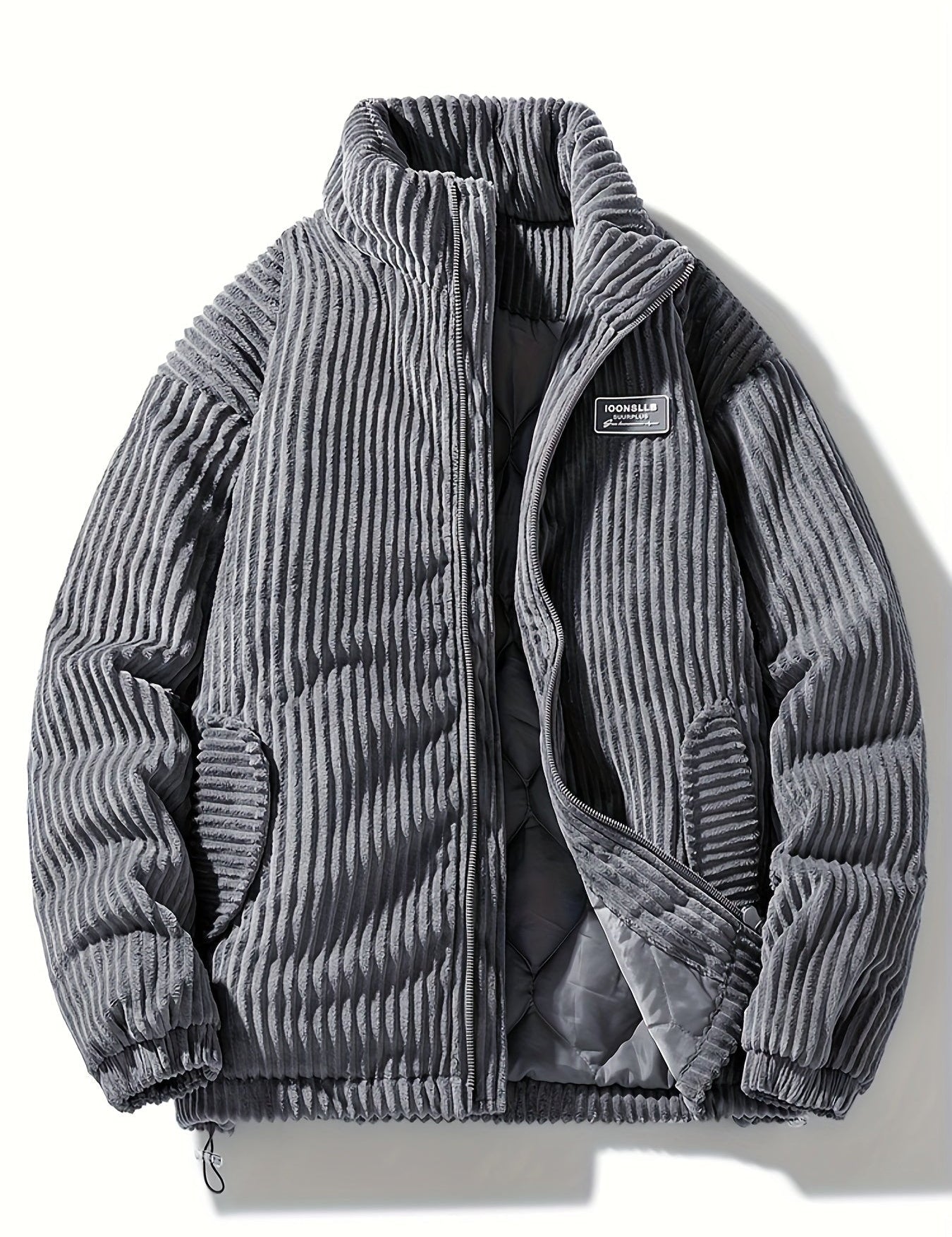 Wide Wale Corduroy Quilted Jacket Ash Gray Jacket