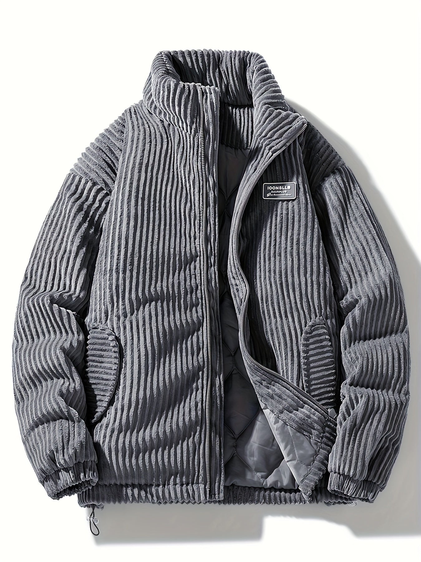 Wide Wale Corduroy Quilted Jacket Ash Gray Jacket