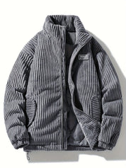 Wide Wale Corduroy Quilted Jacket Ash Gray Jacket