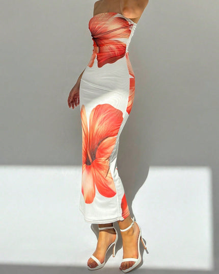 Women's Slim-Fit Floral Print Dress 1Color Dress