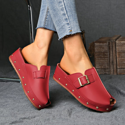 Women's Non-Slip Platform Sandals Red Sandals