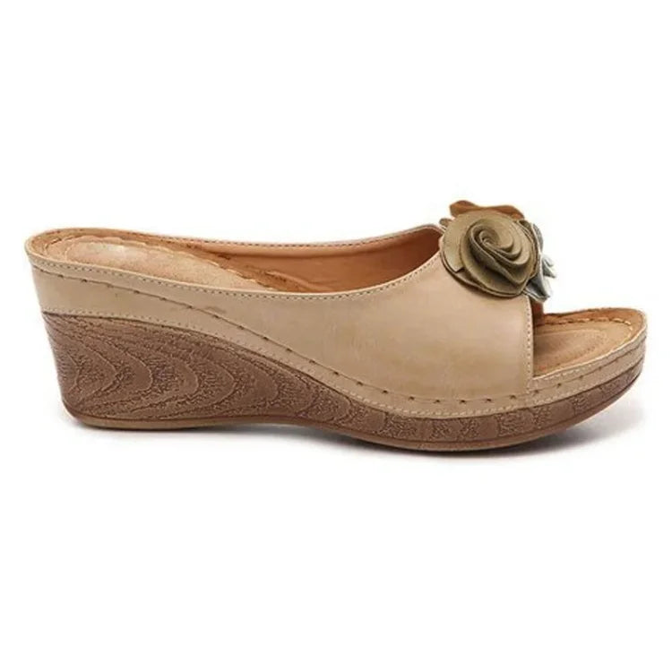 Lila - Orthopedic Flower Strap Leather Sandals Sandals