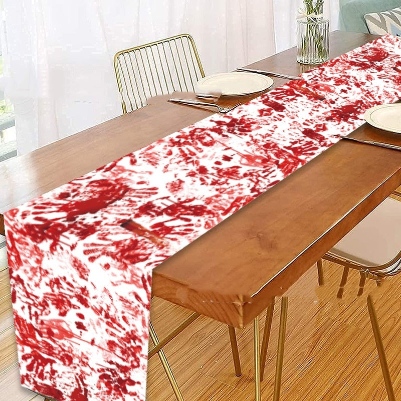Haunted Blood Hand Halloween Tablecloth Holiday Decoration