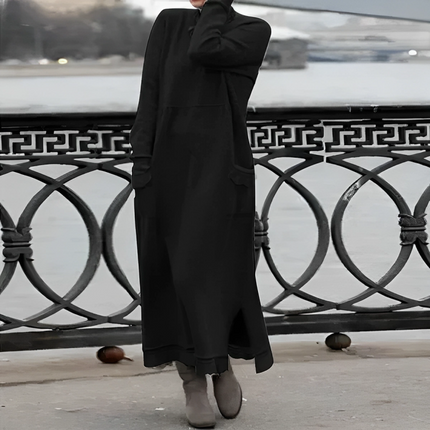 Ediva | Stylish Autumn Dress Black S Dresses