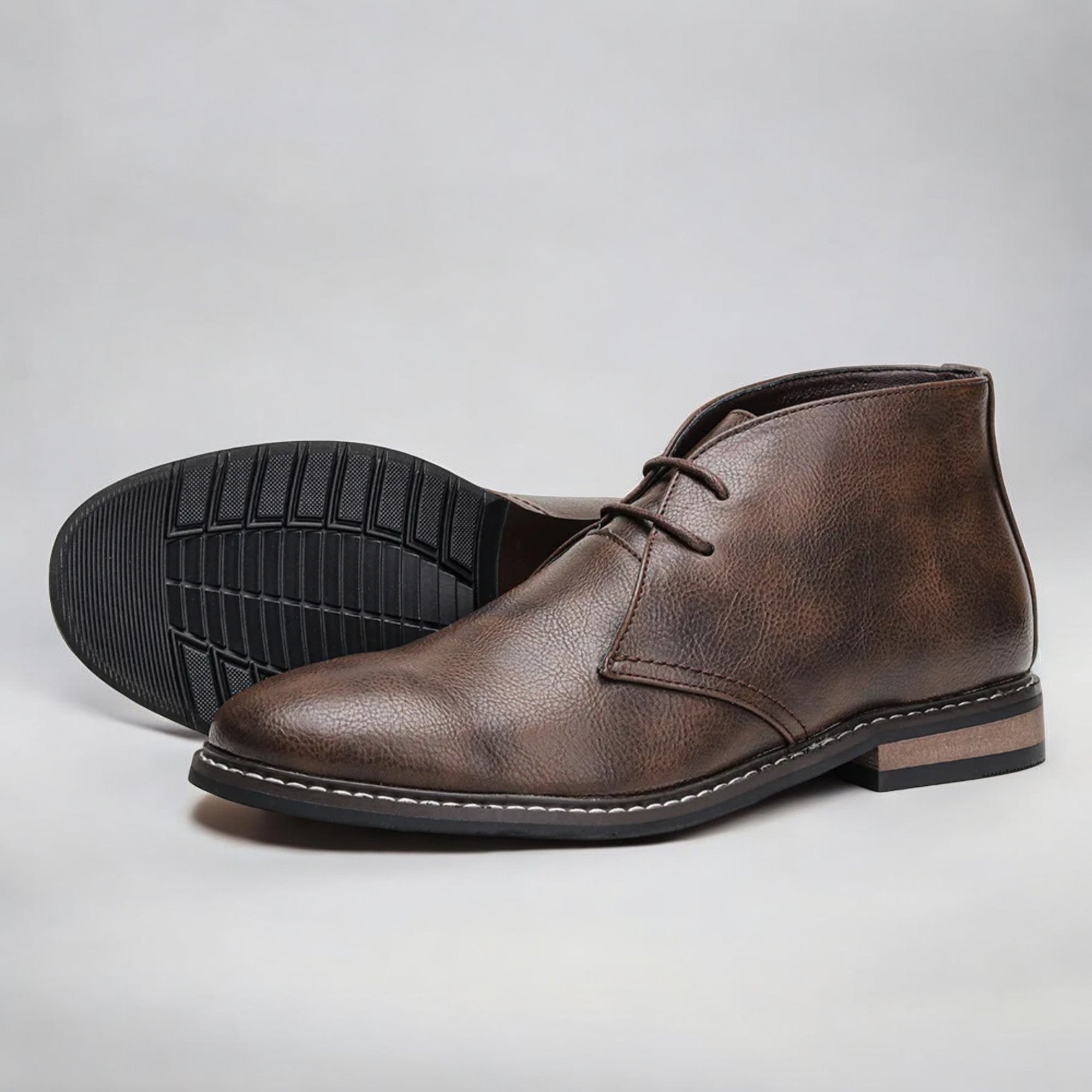 Men's Retro Leather Chukka Boots Shoes