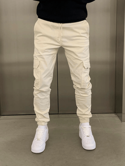 Maxime | Stylish and practical cargo joggers Beige