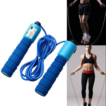 Adjustable Skipping Rope with Counter Blue Cardio