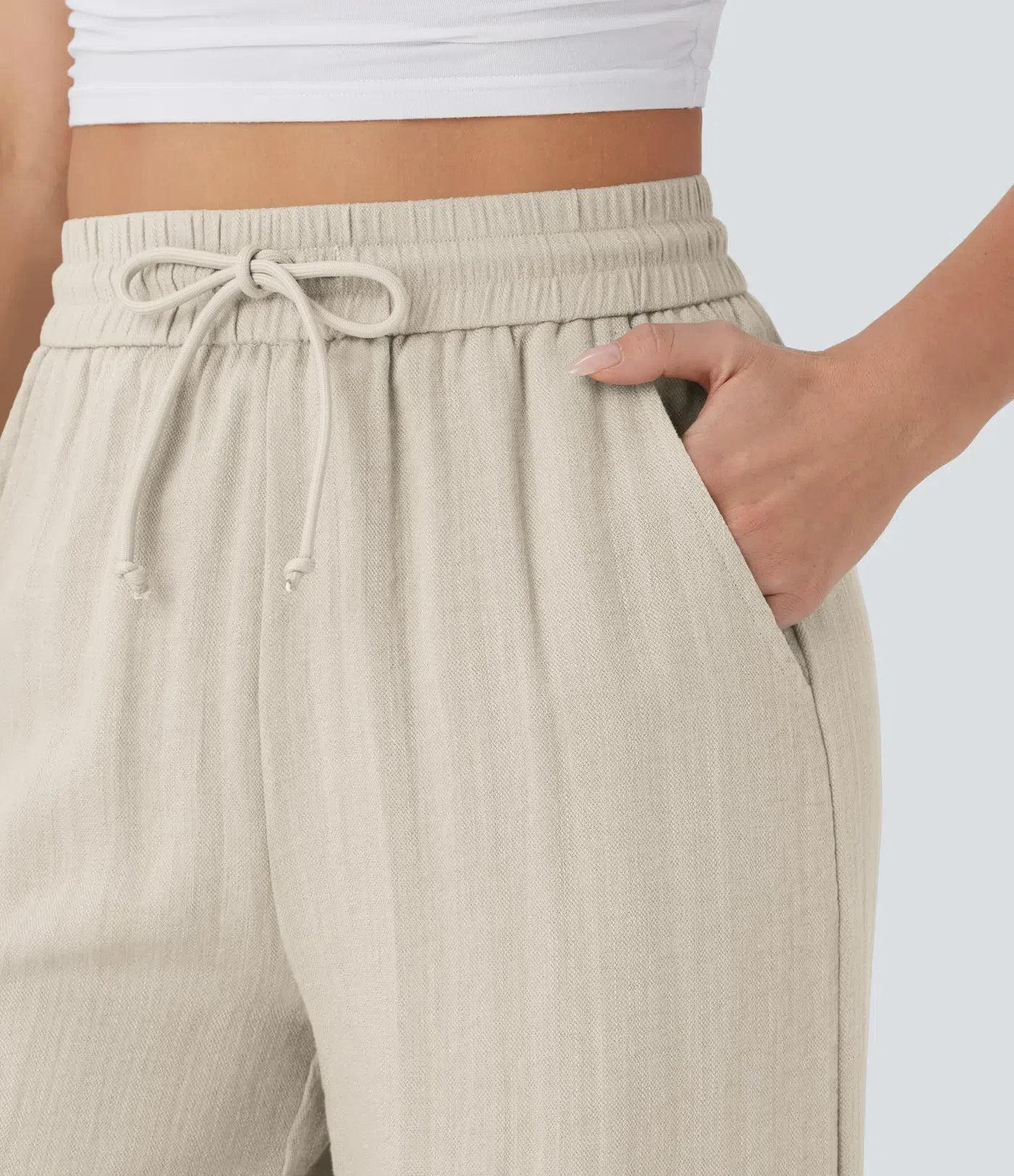 Elegant Linen Wide‑Leg Pants Women Pants