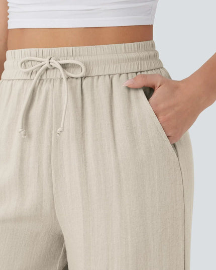 Elegant Linen Wide‑Leg Pants Women Pants