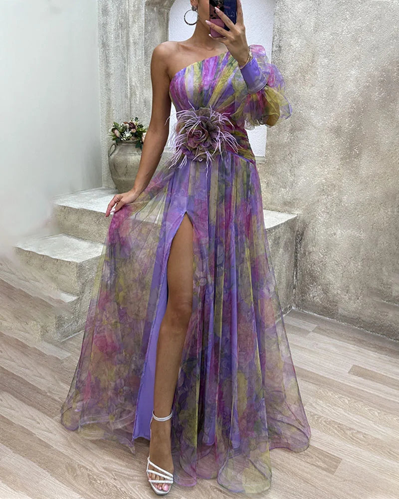 Nana | Floral Long Sleeve Dress Violet Dresses