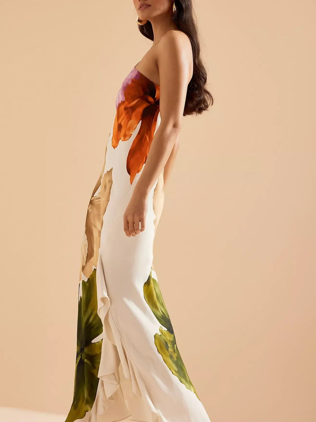One-Shoulder Maxi Slip Dress Dresses