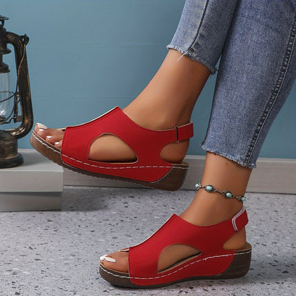 Comfortable Wedge Sandals Red Sandals
