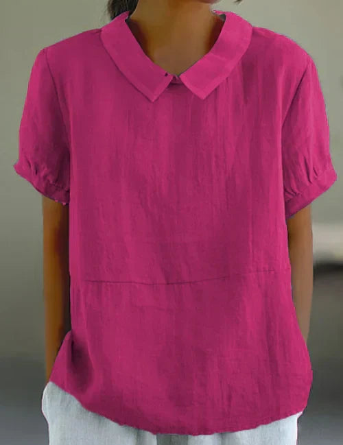 Amalie | Cotton Shirt Dark Pink Shirt