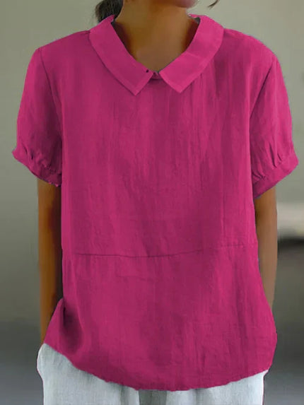 Amalie | Cotton Shirt Dark Pink Shirt