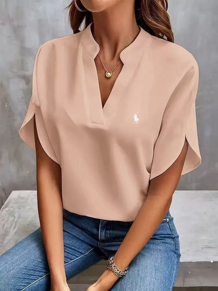Women's Ralph Lauren Classic V-Neck T-Shirt Pink Women Tops