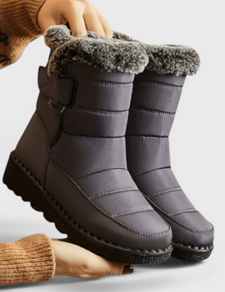 Lexi Waterproof Winter Boots with Slip-Resistant Sole Grey Boots