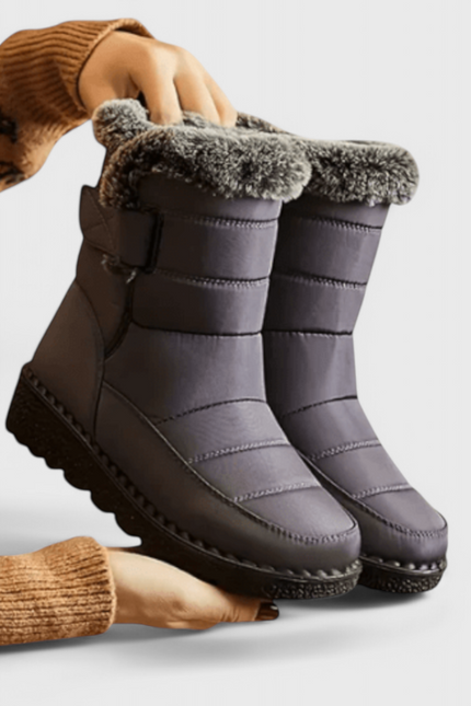Lexi Waterproof Winter Boots with Slip-Resistant Sole Grey Boots