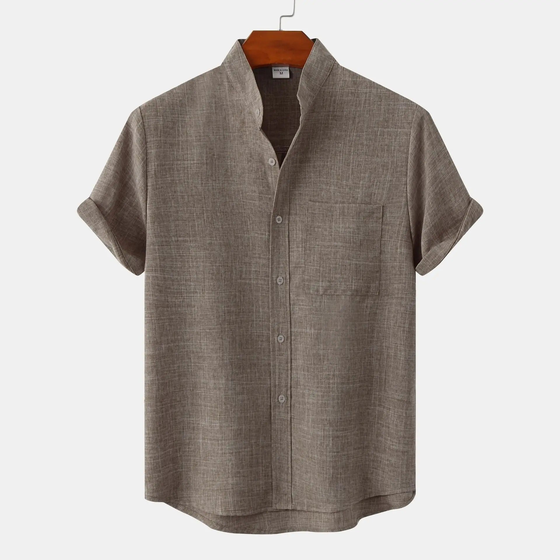 Solaro Short Sleeve Summer Shirt Grayish Brown Shirts