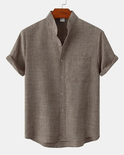 Solaro Short Sleeve Summer Shirt Grayish Brown Shirts
