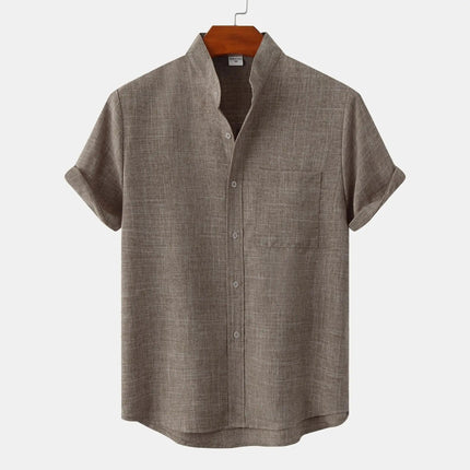 Solaro Short Sleeve Summer Shirt Grayish Brown Shirts