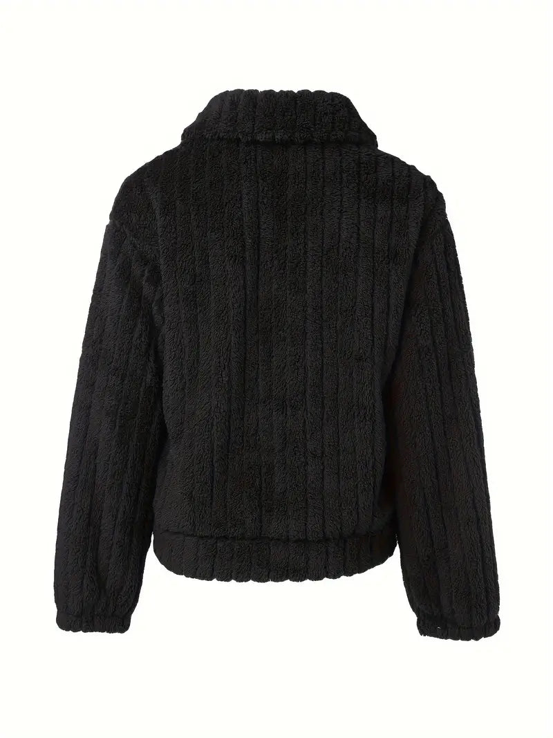 HINA™ - SOLID SINGLE BREASTED FUZZY COAT