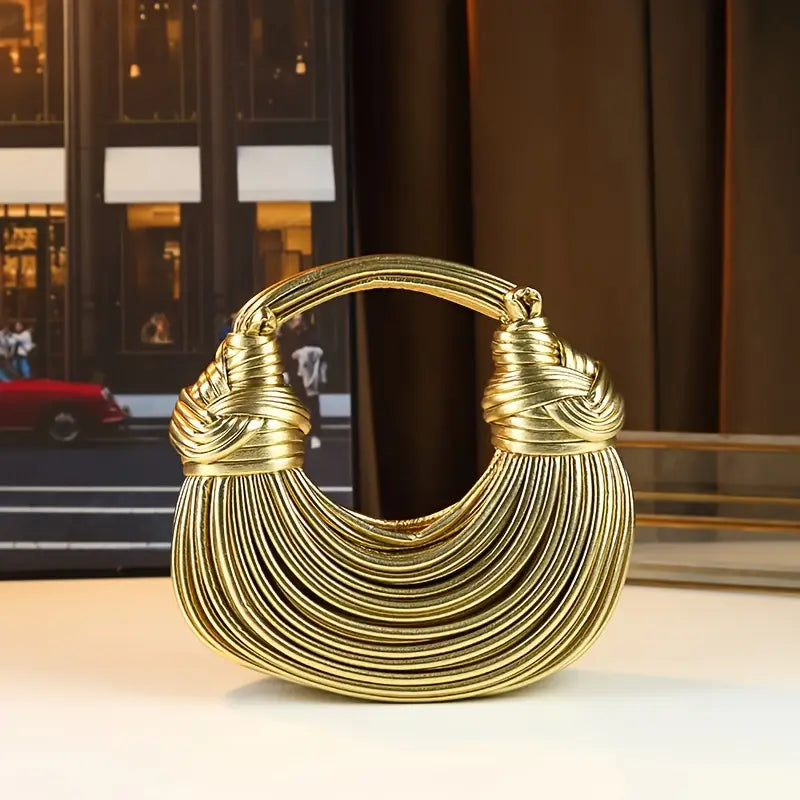 The Amelie Sculptural Bag Gold Handbags