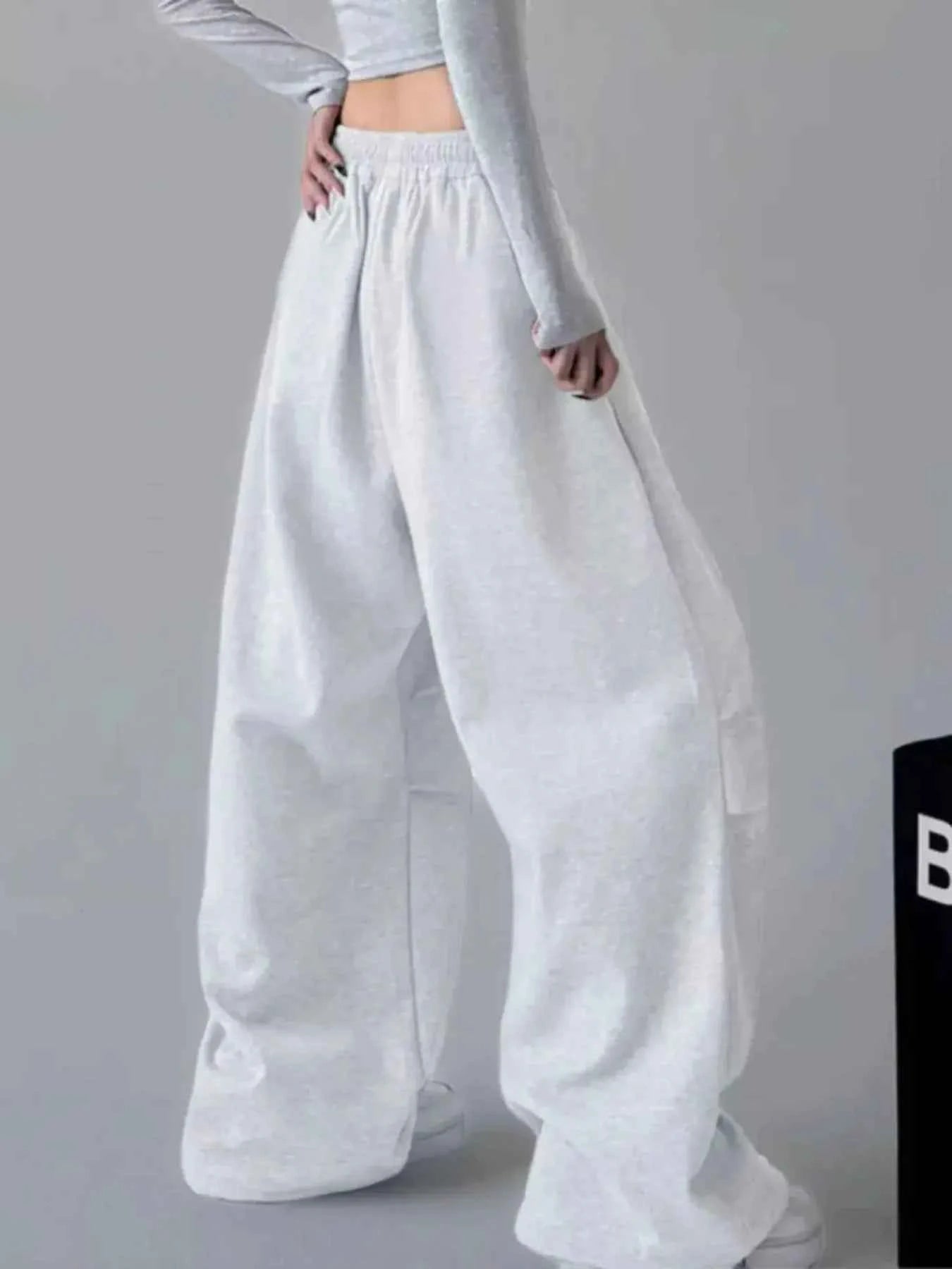 Oversized Wide Leg Drawstring Pants