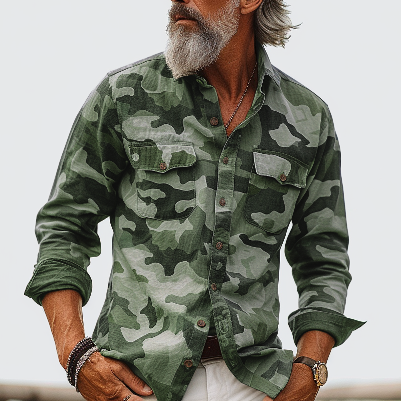 Michel | Military Design Shirt Military Green Shirt