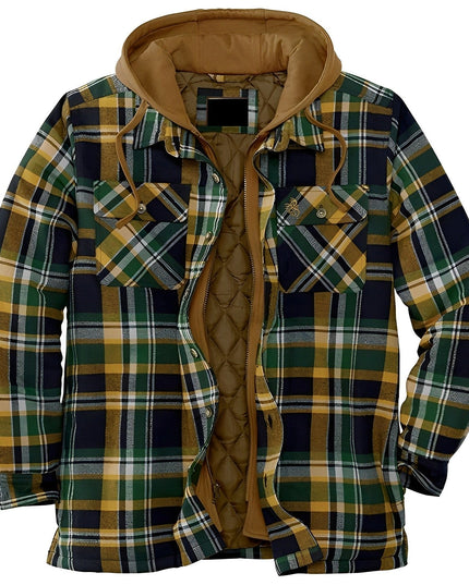 Men's Padded Hooded Jacket Green Padded Hooded Jacket