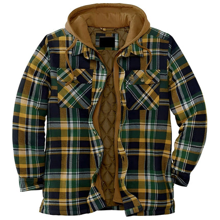 Men's Padded Hooded Jacket Green Padded Hooded Jacket