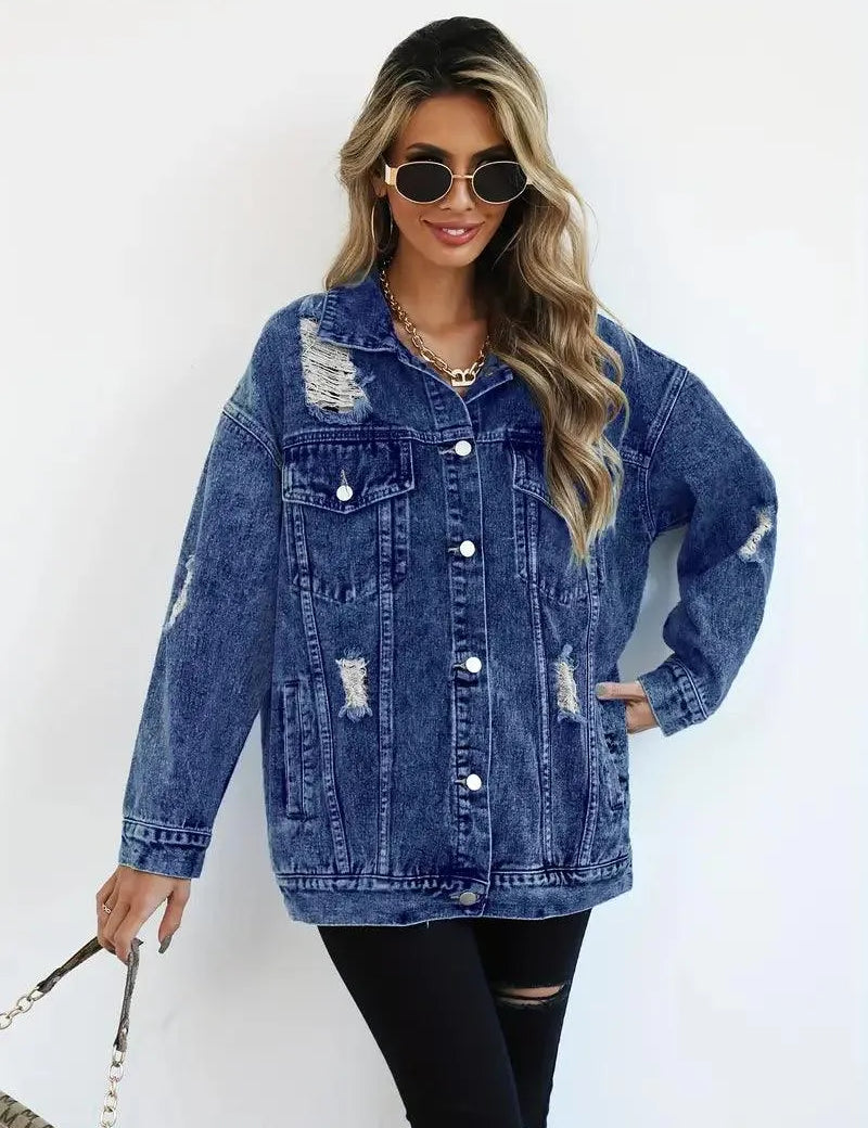 Oversized Denim Jacket Women – Olivia Trendy Jacket Women's Jacket