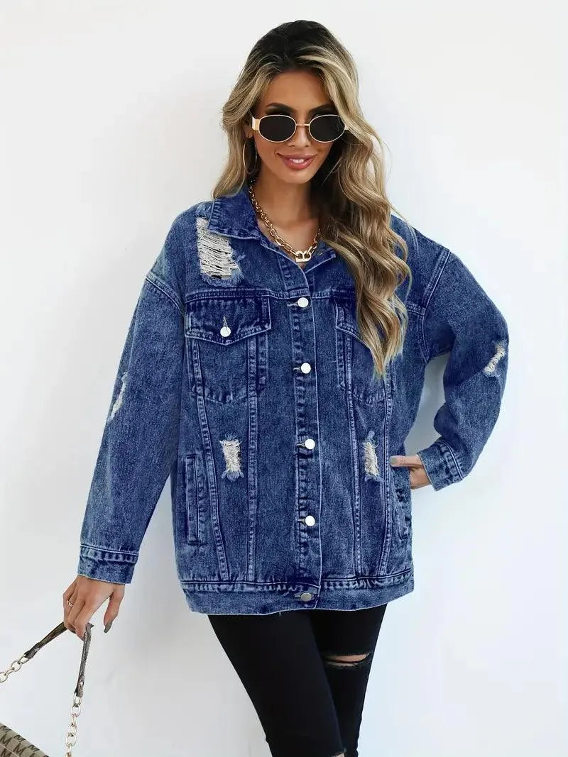 Oversized Denim Jacket Women – Olivia Trendy Jacket Women's Jacket