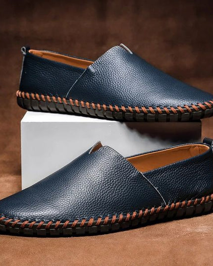 MASSIMO LEATHER LOAFERS Navy