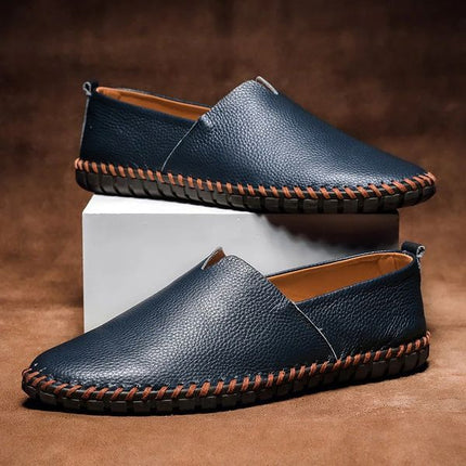 MASSIMO LEATHER LOAFERS Navy