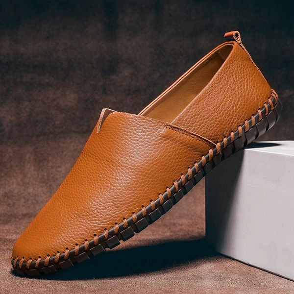 MASSIMO LEATHER LOAFERS Caramel