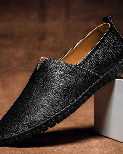 MASSIMO LEATHER LOAFERS Black