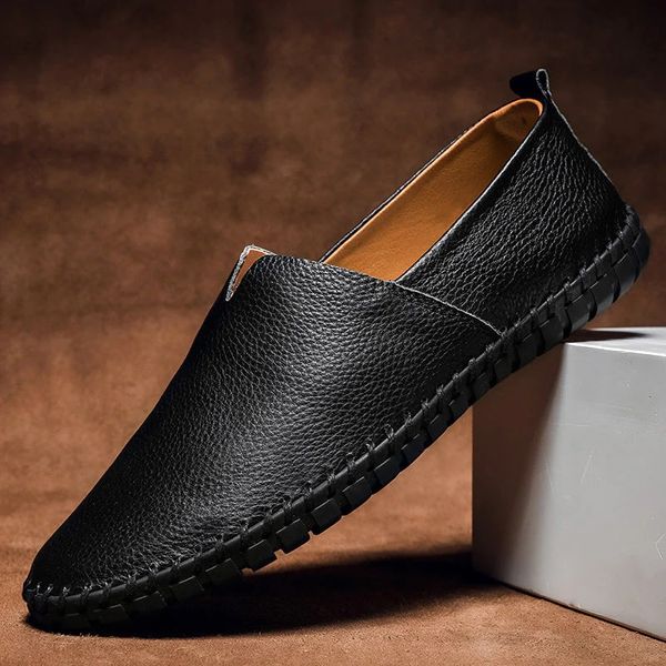MASSIMO LEATHER LOAFERS Black