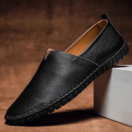 MASSIMO LEATHER LOAFERS Black