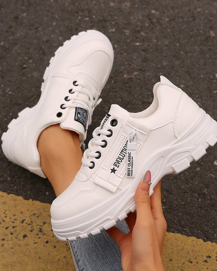Thick-Soled Casual Sneakers for Women White Sneakers