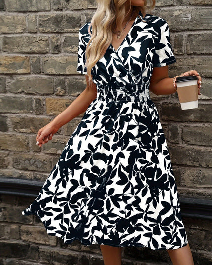 Ines | Elegant short sleeves Black Dresses