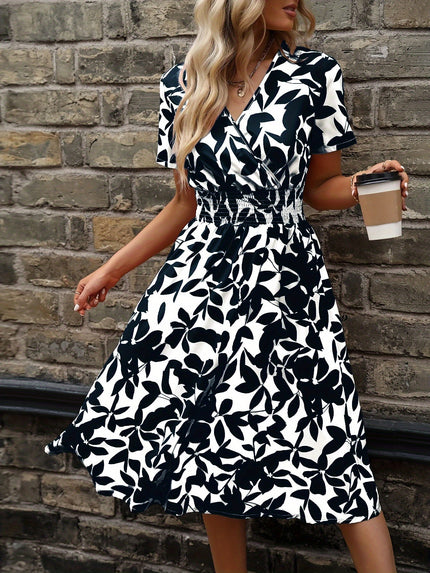 Ines | Elegant short sleeves Black Dresses