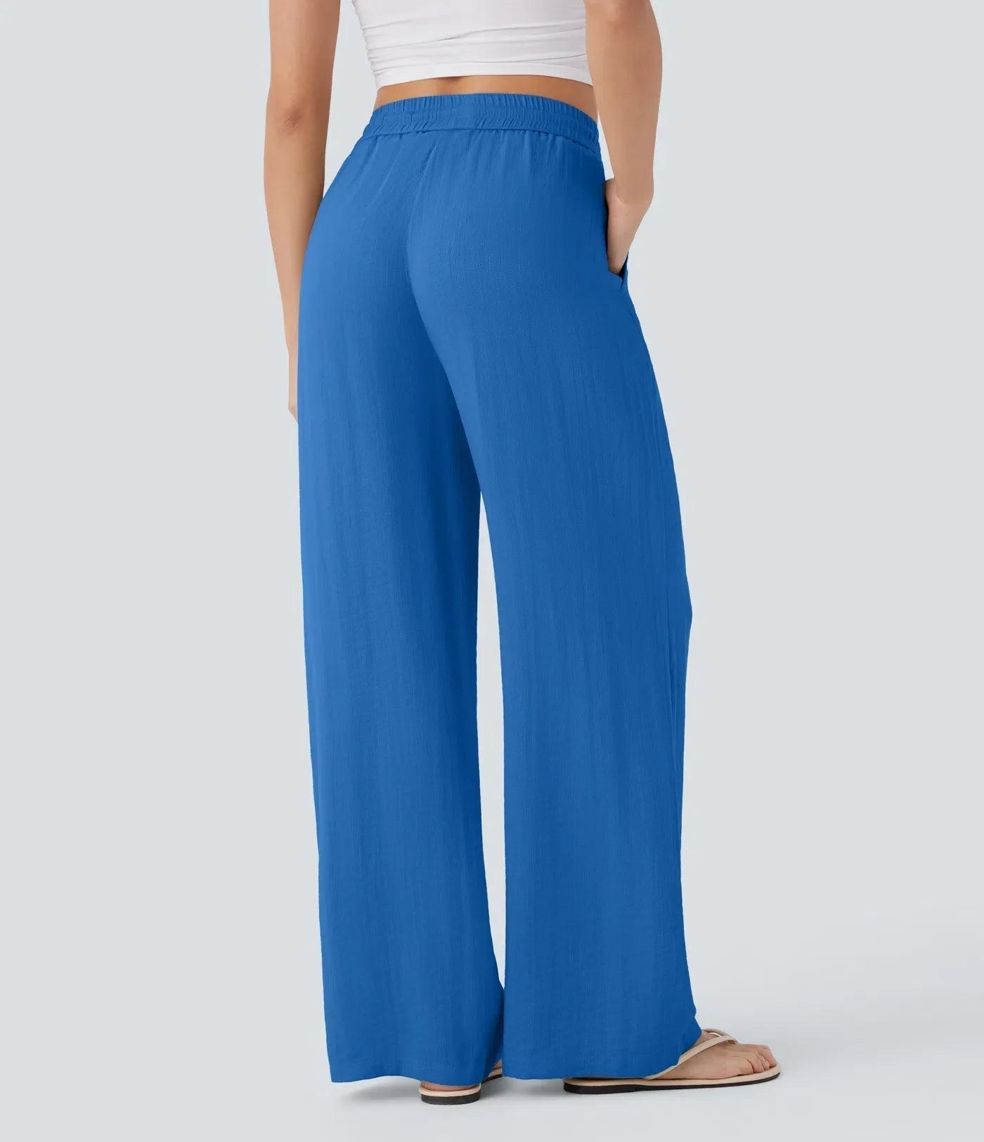 Elegant Linen Wide‑Leg Pants Women Pants