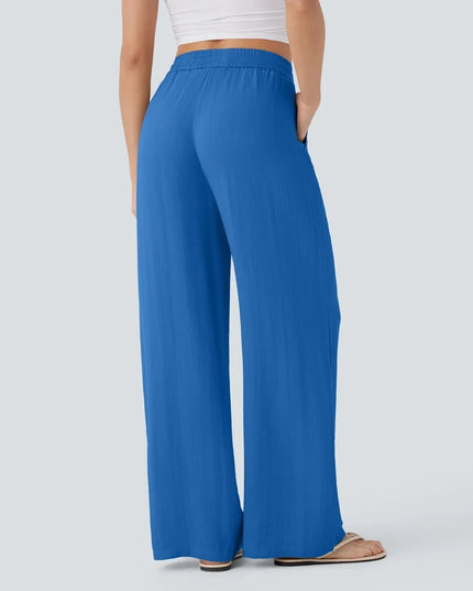 Elegant Linen Wide‑Leg Pants Women Pants