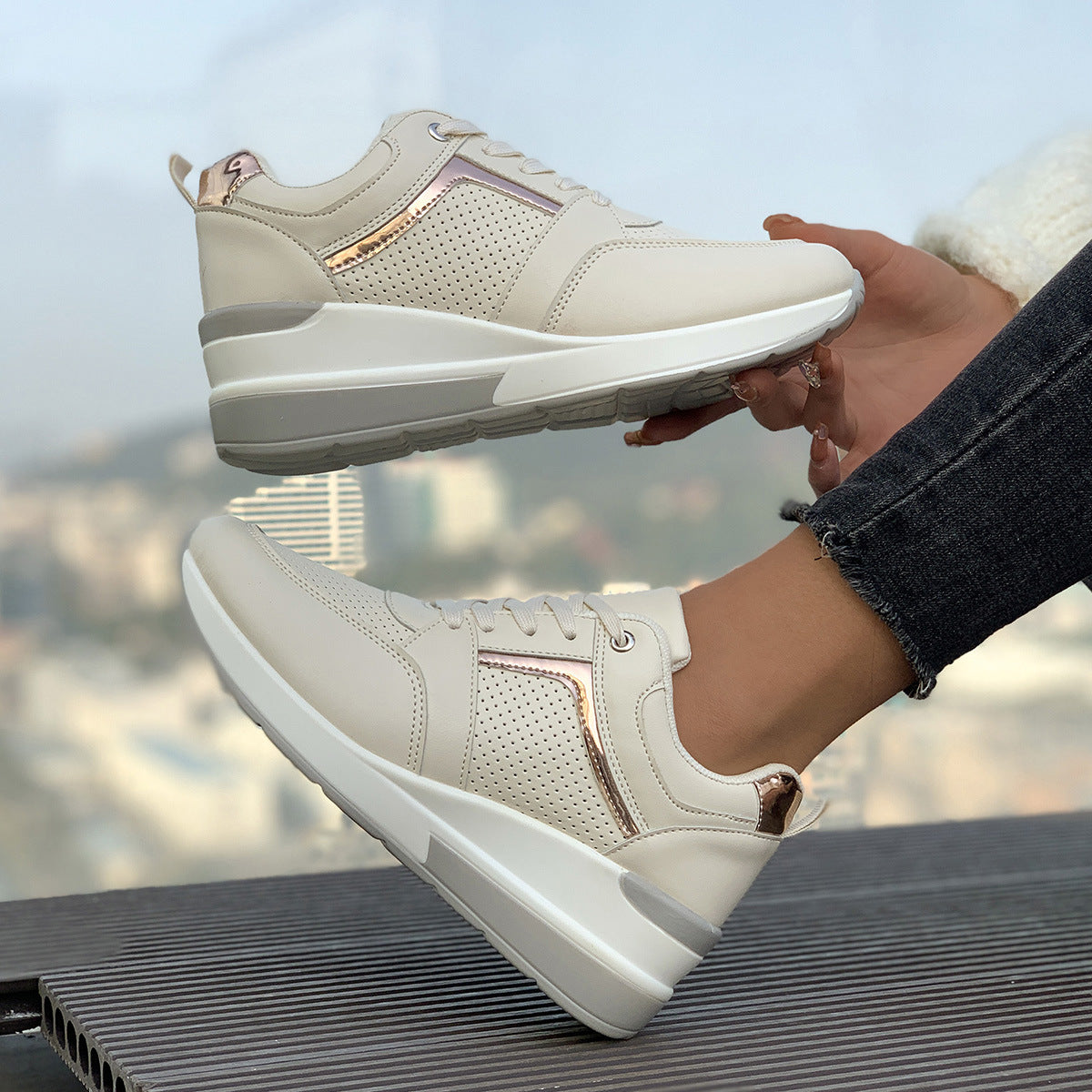 Women's Emery Wedge Platform Sneakers – Sporty Comfort, Elevated Style Sneakers